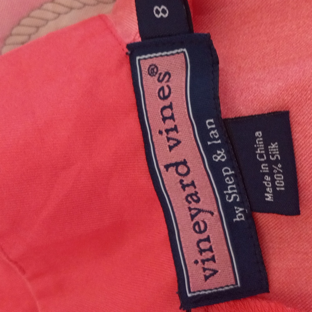 Vineyard Vines Coral and Lime Mandala Blouse Size: 8 - Picture 11 of 13